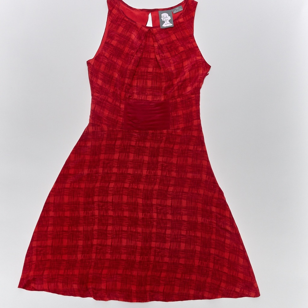 Anthropologie: Girls from Savoy. Red sleeveless dress. Size 0